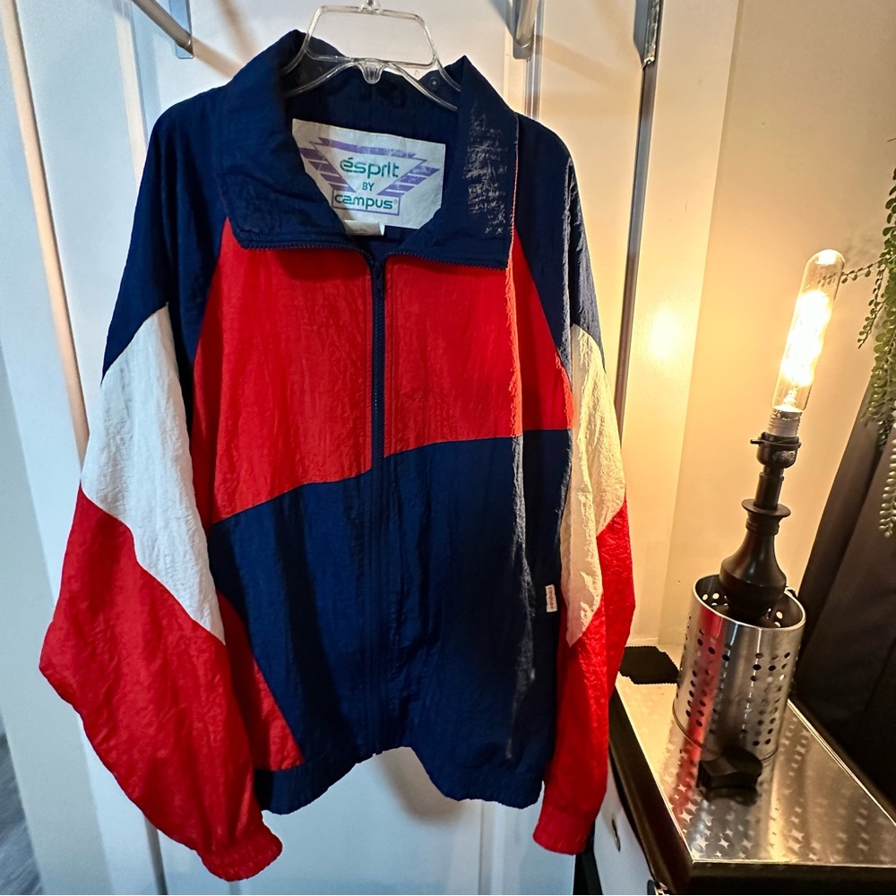 Vintage color block windbreaker size large